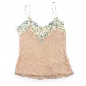 Y2K peach lace trim layering cami Sz. M
